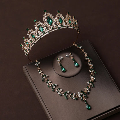 Dubai Royal Crystal Tiara Set