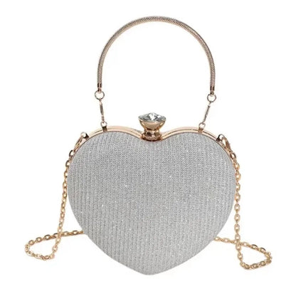 Sculpted Heart Metal Evening Clutch