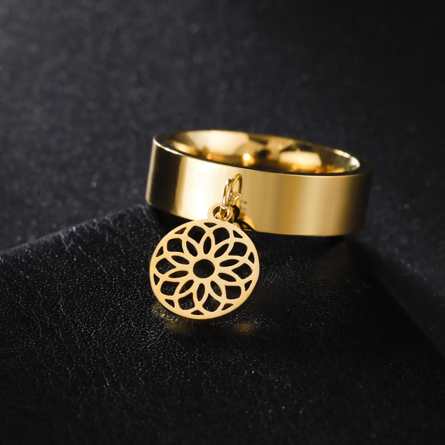 Minimalist Floral Stainless Steel Ring