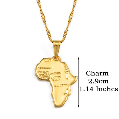 Heritage Africa Map Pendant Necklace