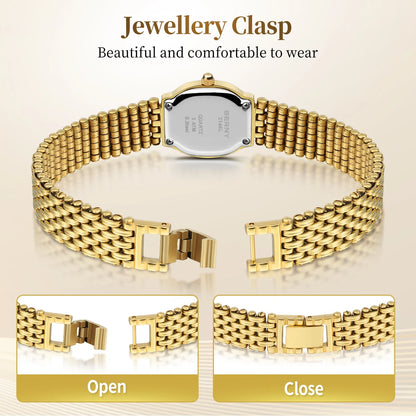 Gilded Brilliance Jewelry Bracelet Watch