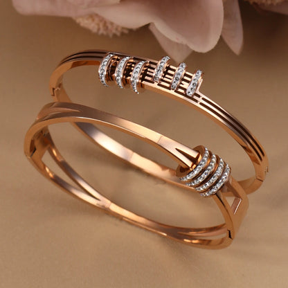 Hollow Crystal Half Face Bangle