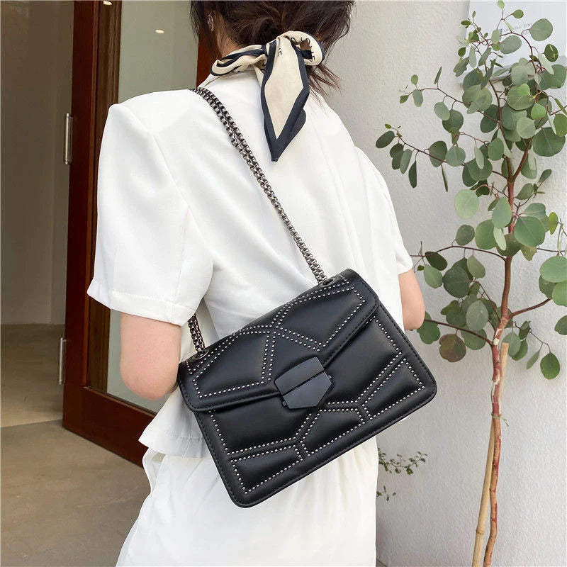 Vintage Rivet Designer Crossbody Bag
