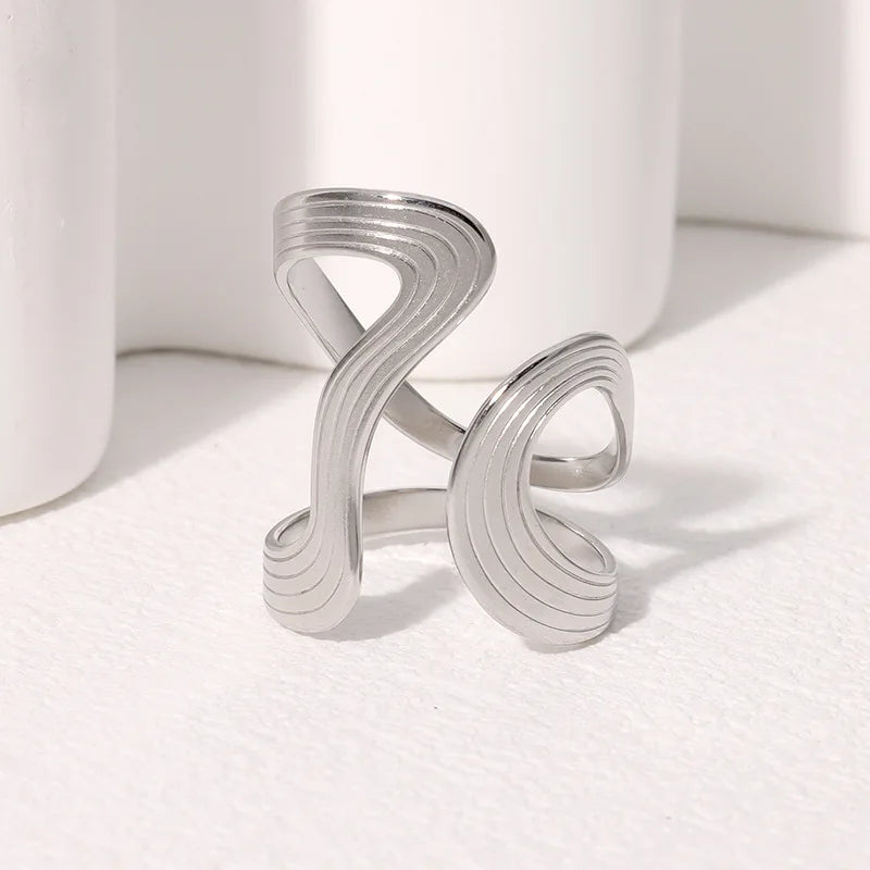 Irregular Wave Gilded Statement Ring