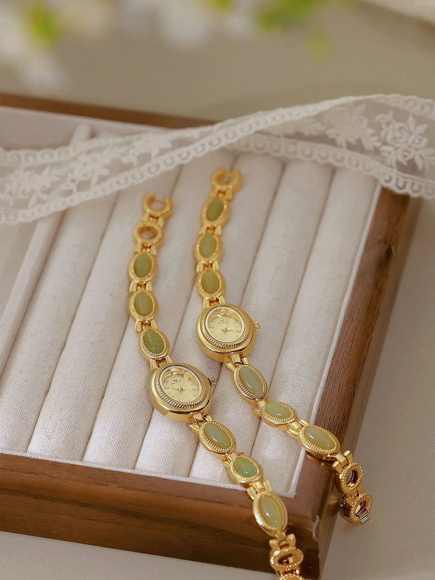 Natural Gemstone Oval Jewelry Watch