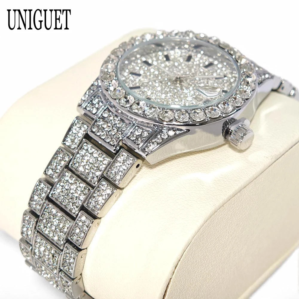 Iced Diamond Luxury Steel Watch