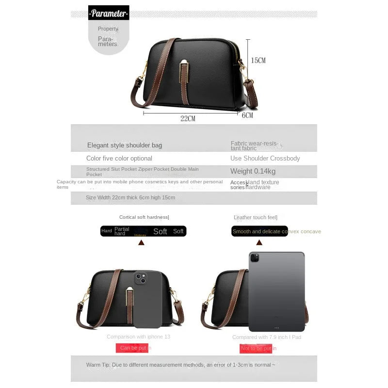 Designer Flap Cowhide Messenger Bag