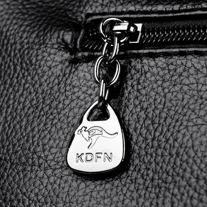 Multi-Pocket Soft Leather Designer Tote