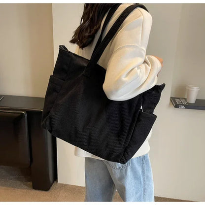 Corduroy Square Commuter Shoulder Bag