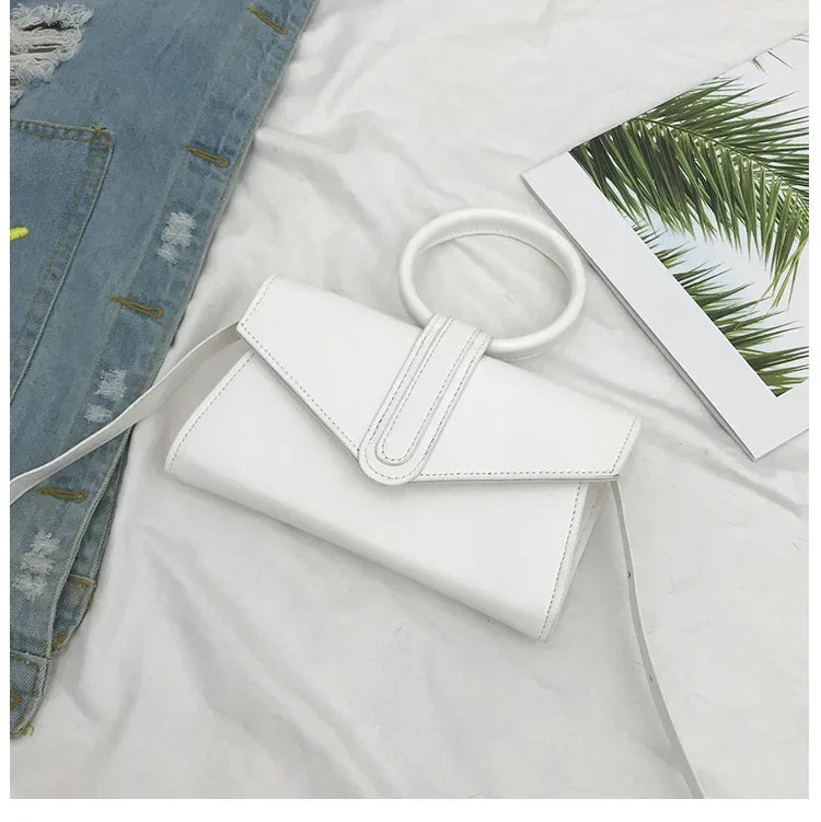 Minimalist Diagonal Designer Leather Clutch