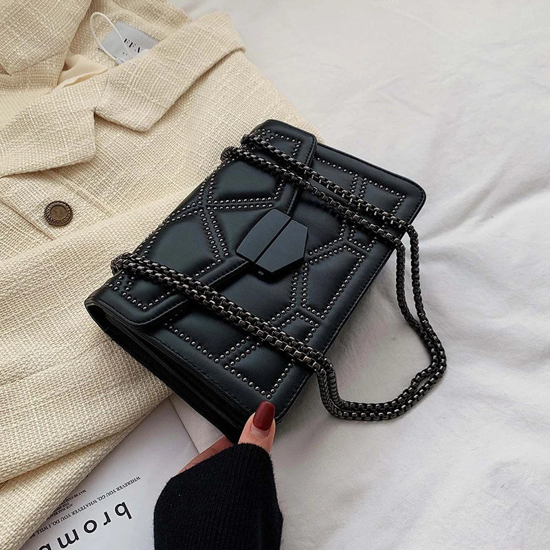 Vintage Rivet Designer Crossbody Bag