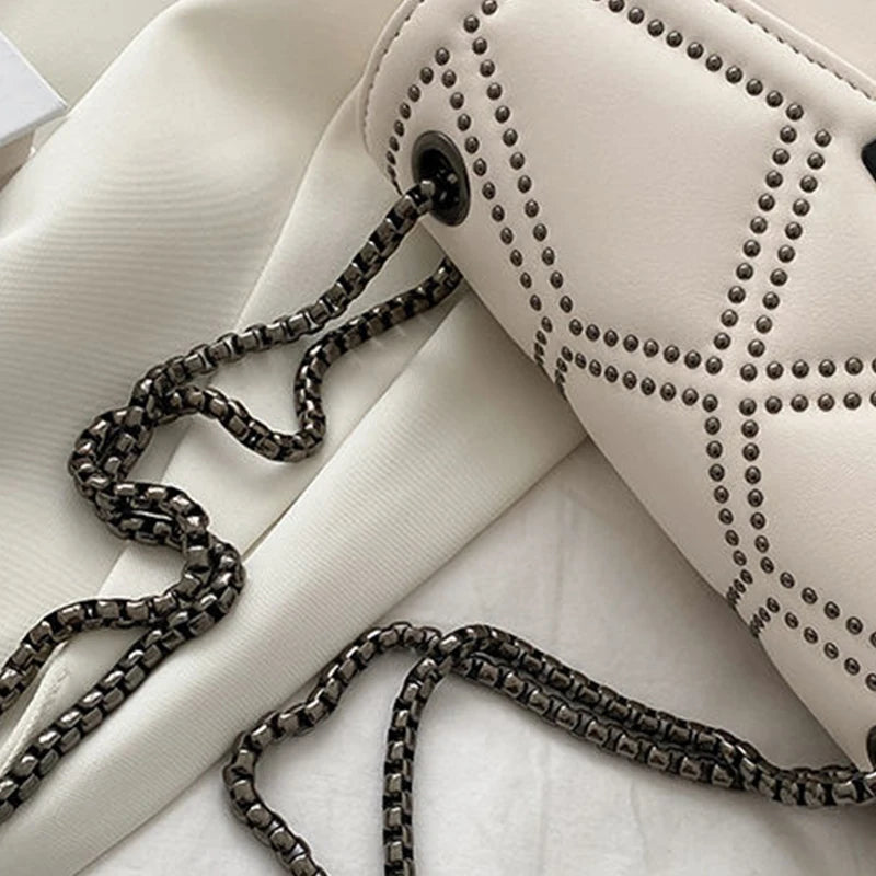 Vintage Rivet Designer Crossbody Bag