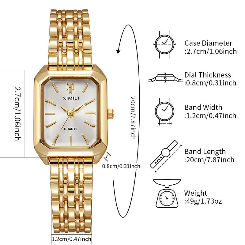 Geometric Steel Band Dress Watch