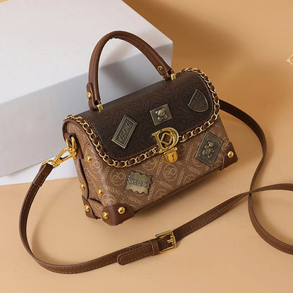 Retro Chain Linked Leather Handbag