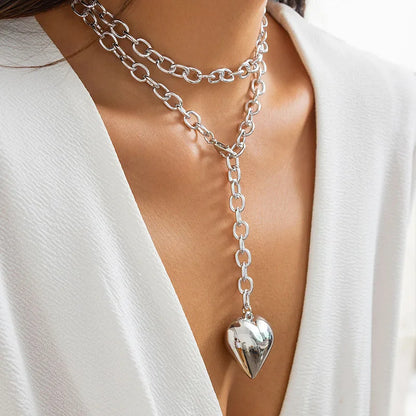 Faux Pearl Heart Pendant Necklace