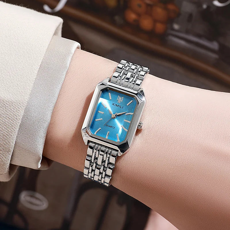 Geometric Steel Band Dress Watch