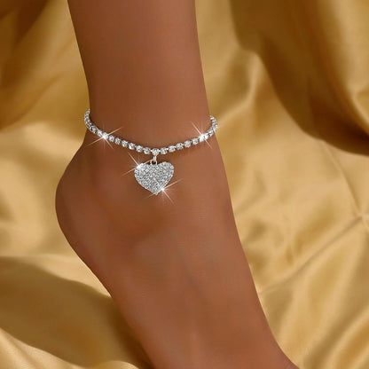 Copper Inlaid Diamond Foot Anklet