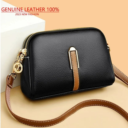 Designer Flap Cowhide Messenger Bag