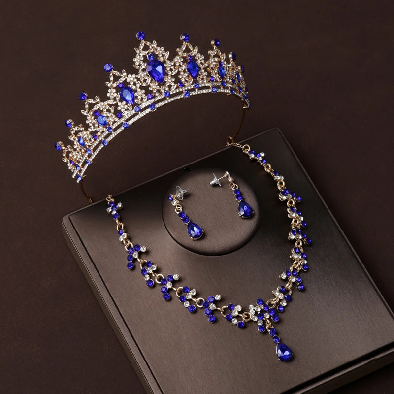 Dubai Royal Crystal Tiara Set
