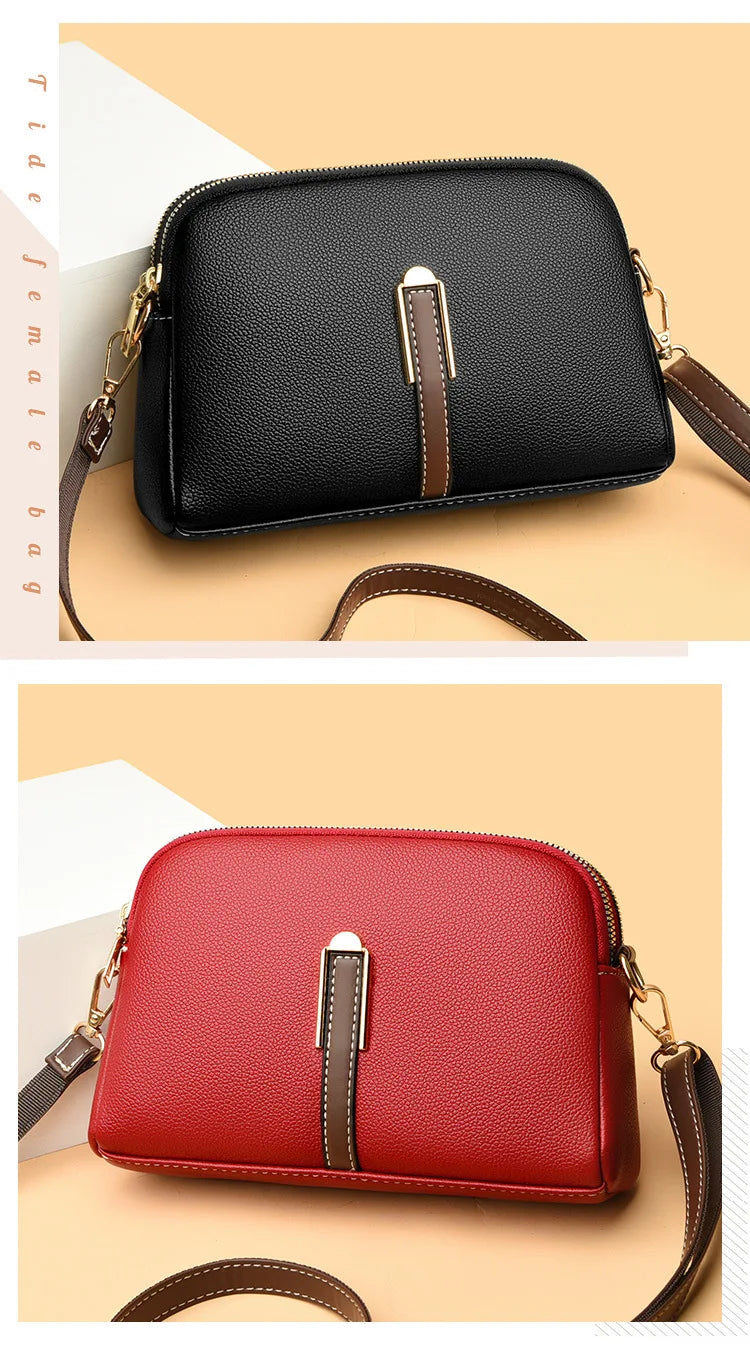 Designer Flap Cowhide Messenger Bag