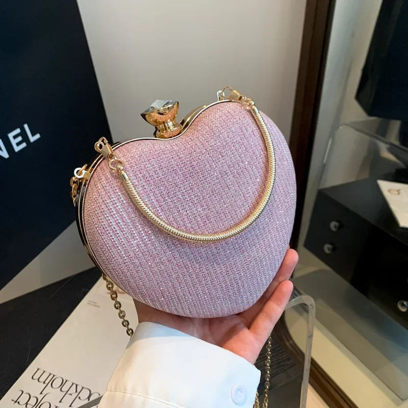 Sculpted Heart Metal Evening Clutch