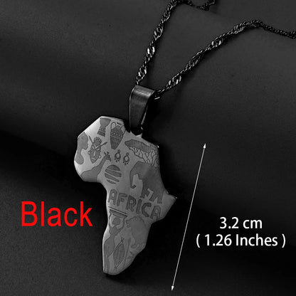 Heritage Africa Map Pendant Necklace