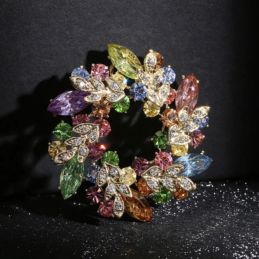 Rhinestone Ginkgo Crystal Office Brooch