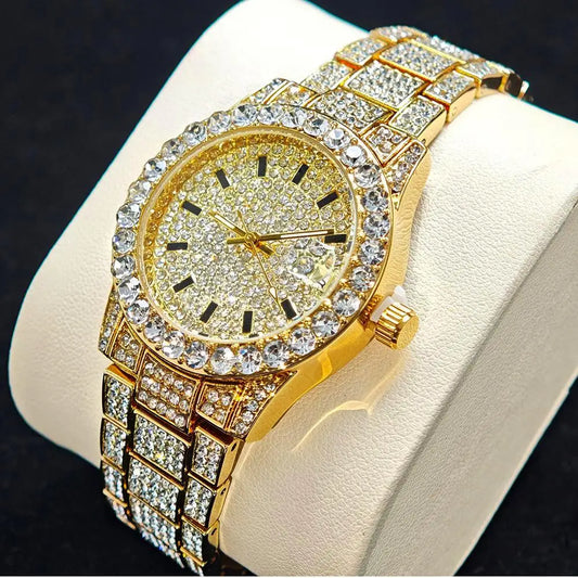 Iced Diamond Luxury Steel Watch