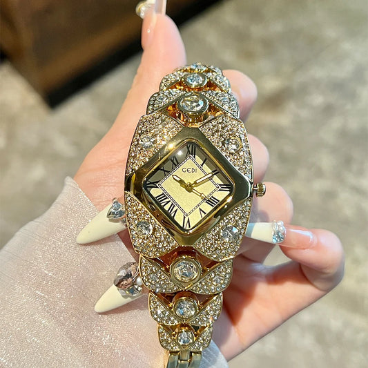 Roman Full Diamond Inlaid Watch