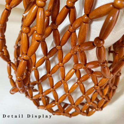 Hand-Beaded Exquisite Wooden Tote