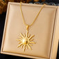 Solar Concise Sun Pendant Necklace