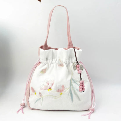 Embroidered Silk Heritage Bucket Bag