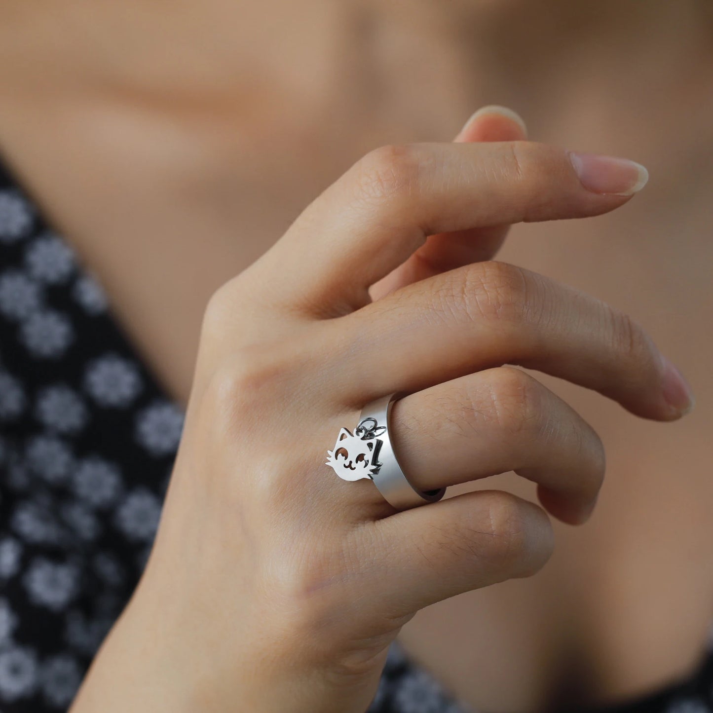 Minimalist Floral Stainless Steel Ring