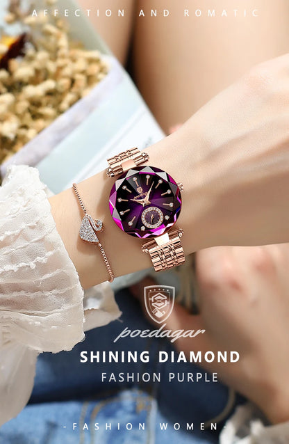 Rose Gold Steel Jewelry Watch