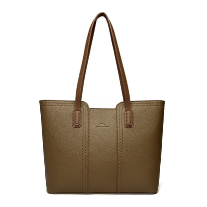 Designer Soft Leather Bucket Tote