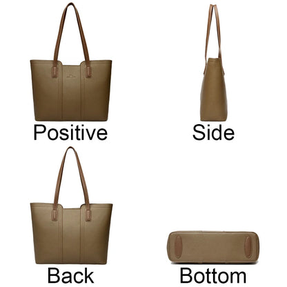 Designer Soft Leather Bucket Tote