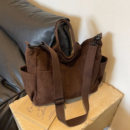 Corduroy Square Commuter Shoulder Bag