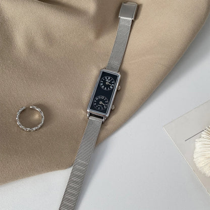 Dual-Movement Retro Square Timepiece