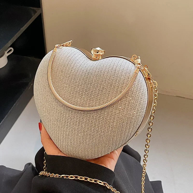 Sculpted Heart Metal Evening Clutch