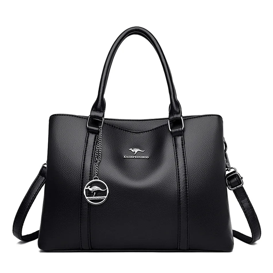 Masterpiece Grained Leather Messenger Bag