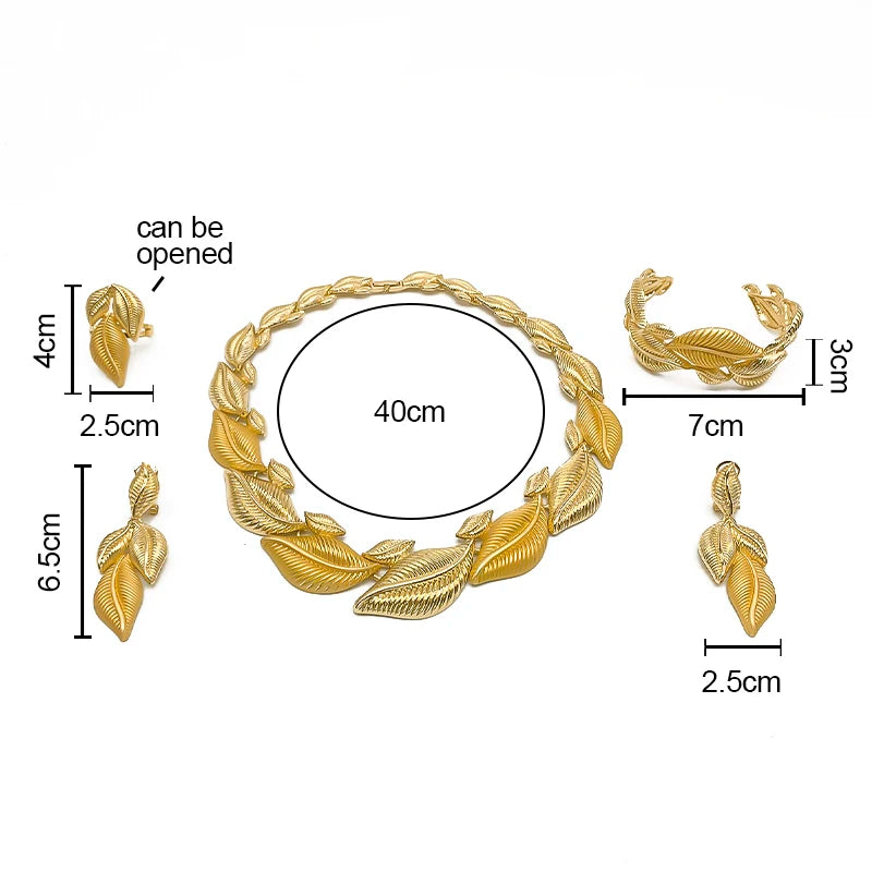 Leaf Shaped Gilded Choker Set