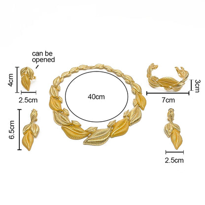 Leaf Shaped Gilded Choker Set