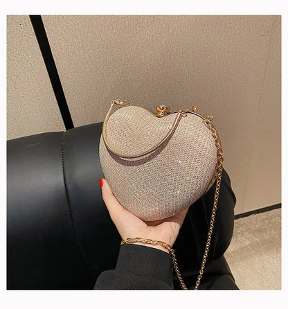 Sculpted Heart Metal Evening Clutch