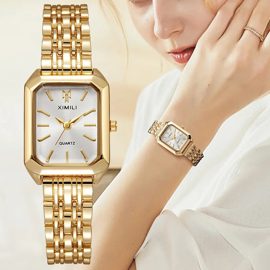 Rectangle Steel Band Quartz Watch