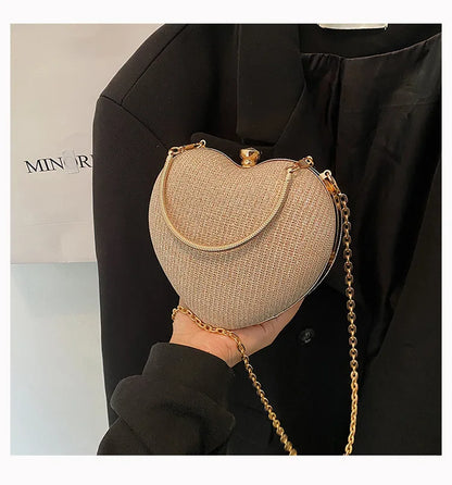 Sculpted Heart Metal Evening Clutch