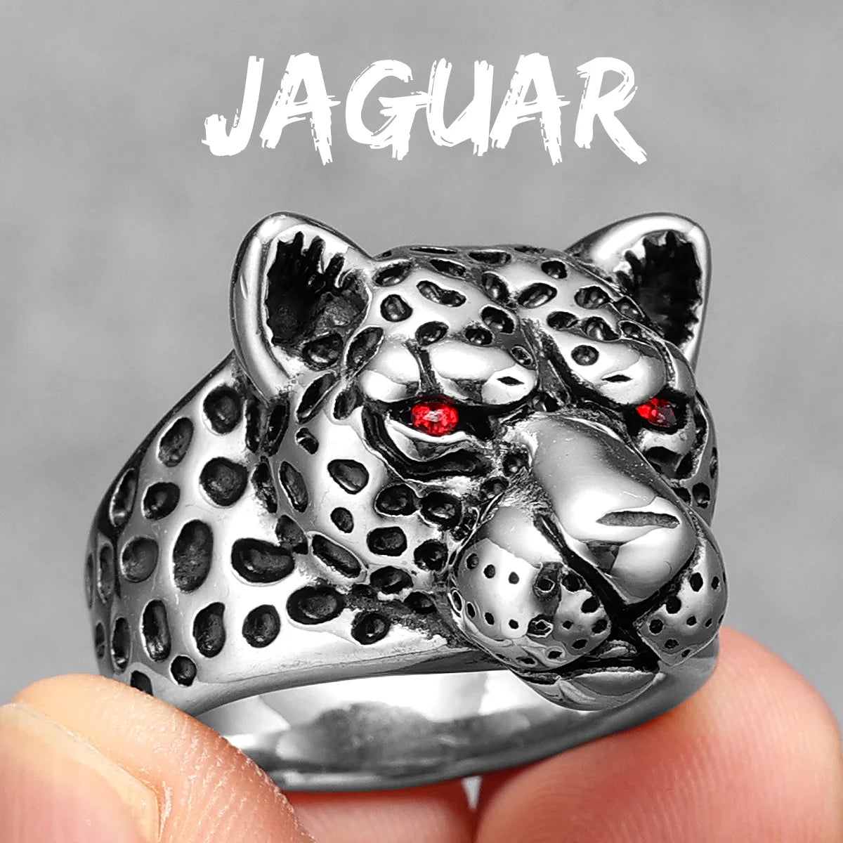 Leopard Animal Punk Biker Ring
