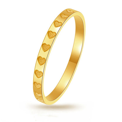 Minimalist Gilded Heart Wedding Ring