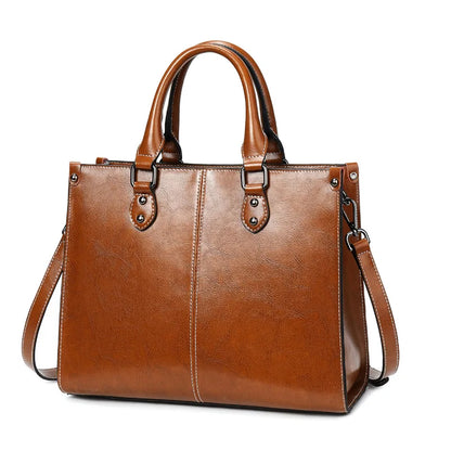 Premium Cowhide Executive Shoulder Tote