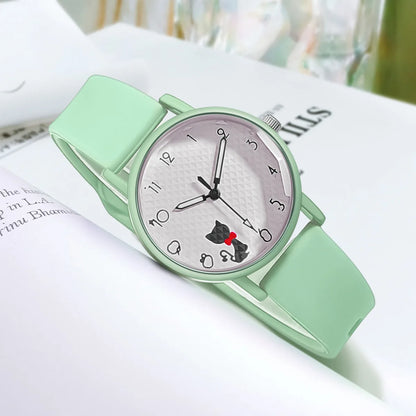 Whimsical Cat Silicone Kids Watch