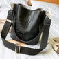 Stone Textured Leather Bucket Bag